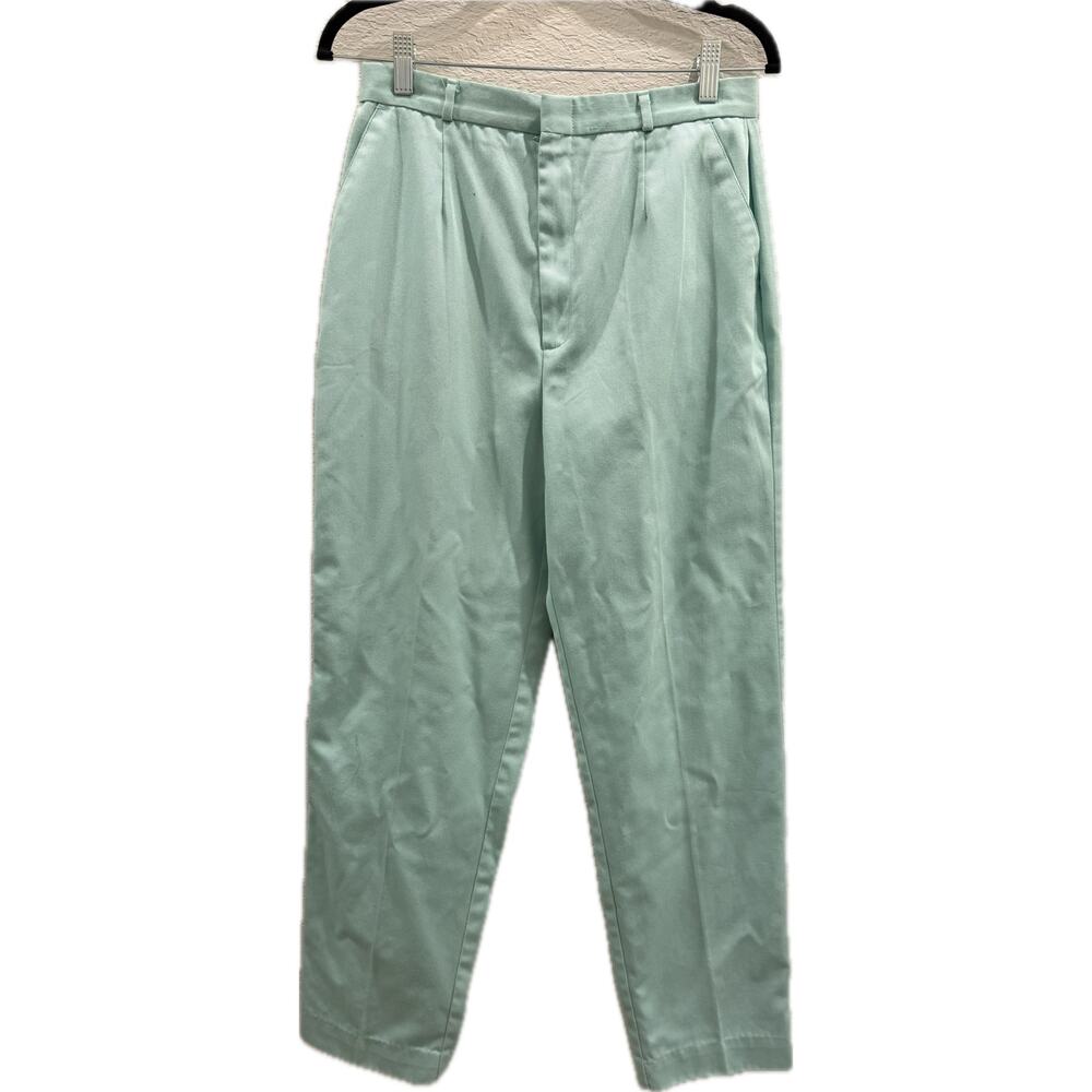 Vintage 80s Aqua Blue Pleated Pants Over the Top USA Tapered Zipper Front